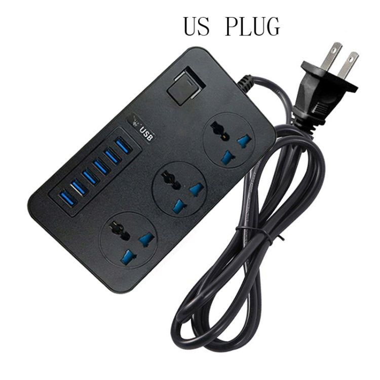 T09 3000W Hochleistungs Mehrfach-Steckdosenadapter mit 3-Loch Internationalem Universalstecker + 6 USB Intelligentes Laden, EU STECKER, US STECKER, UK STECKER