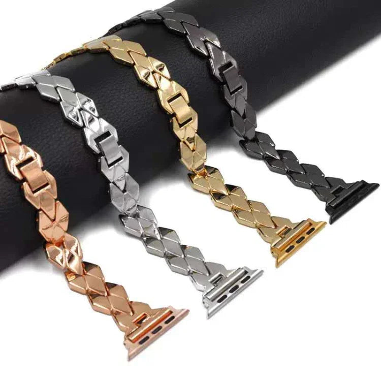 Apple Watch Series 5 &amp; 4 40 mm / 3 &amp; 2 &amp; 1 38 mm Diamant-Edelstahlarmband, für Apple Watch Series 5 &amp; 4 40 mm