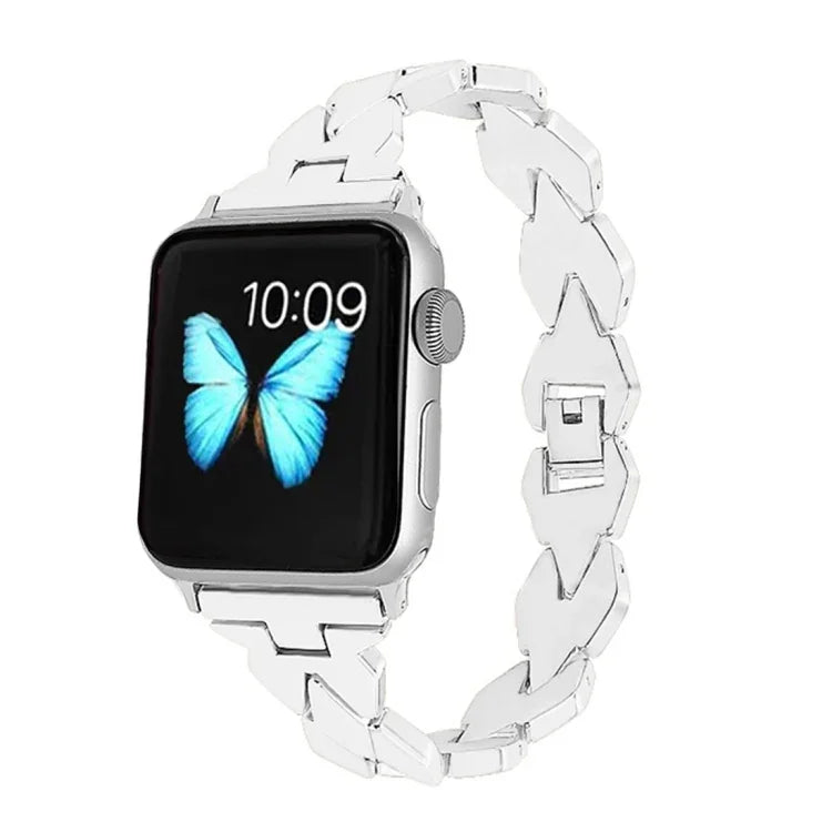 Apple Watch Series 5 &amp; 4 40 mm / 3 &amp; 2 &amp; 1 38 mm Diamant-Edelstahlarmband, für Apple Watch Series 5 &amp; 4 40 mm