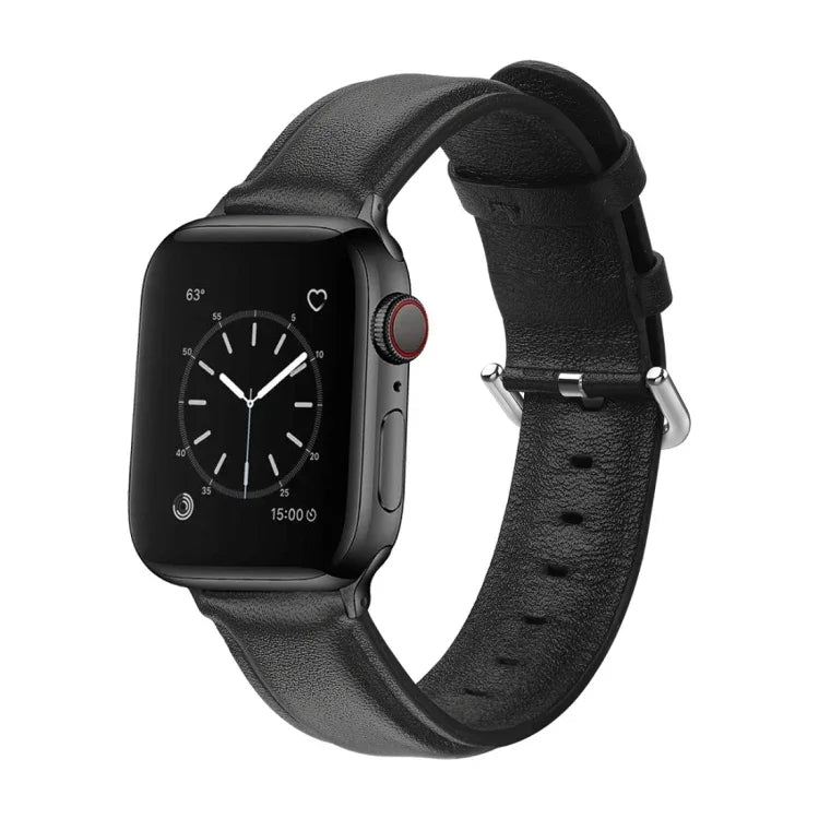 Für Apple Watch Series 5 &amp; 4 44 mm, 3 &amp; 2 &amp; 1 42 mm, Lederarmband mit runden Löchern
