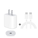 2-in-1 Einzelner USB-C / Typ-C Port Reise-Ladegerät + 3A PD 3.0 USB-C / Typ-C auf USB-C / Typ-C Schnelllade-Datenkabel-Set, Kabellänge: 1m, 18W 1m
