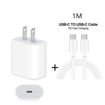 2-in-1 Einzelner USB-C / Typ-C Port Reise-Ladegerät + 3A PD 3.0 USB-C / Typ-C auf USB-C / Typ-C Schnelllade-Datenkabel-Set, Kabellänge: 1m, 18W 1m
