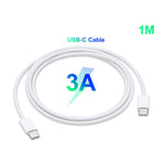 2-in-1 Einzelner USB-C / Typ-C Port Reise-Ladegerät + 3A PD 3.0 USB-C / Typ-C auf USB-C / Typ-C Schnelllade-Datenkabel-Set, Kabellänge: 1m, 18W 1m