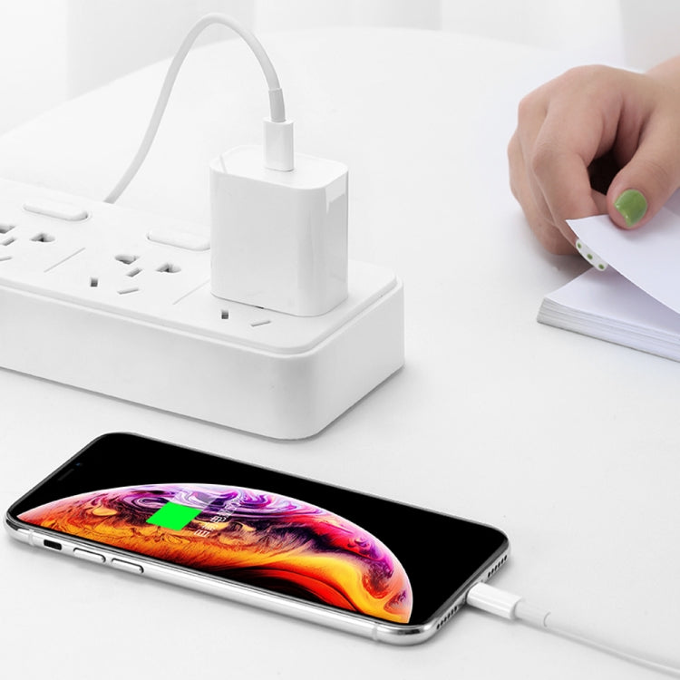 2-in-1 Einzelner USB-C / Typ-C Port Reise-Ladegerät + 3A PD 3.0 USB-C / Typ-C auf USB-C / Typ-C Schnelllade-Datenkabel-Set, Kabellänge: 1m, 18W 1m