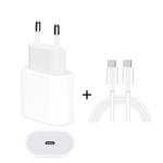 2-in-1 Einzelner USB-C / Typ-C Port Reise-Ladegerät + 3A PD 3.0 USB-C / Typ-C auf USB-C / Typ-C Schnelllade-Datenkabel-Set, Kabellänge: 1m, 18W 1m