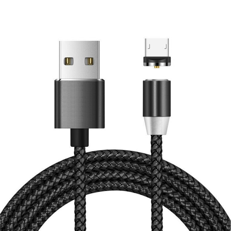 Magnetisches USB-auf-Micro-USB-Metallanschluss-Datenkabel aus Nylon, zweifarbig geflochten, Kabellänge: 1 m, Micro USB