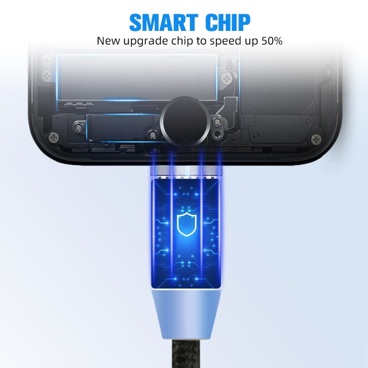 Magnetisches USB-auf-Micro-USB-Metallanschluss-Datenkabel aus Nylon, zweifarbig geflochten, Kabellänge: 1 m, Micro USB