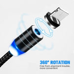 Magnetisches USB-auf-Micro-USB-Metallanschluss-Datenkabel aus Nylon, zweifarbig geflochten, Kabellänge: 1 m, Micro USB