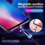 Magnetisches USB-auf-Micro-USB-Metallanschluss-Datenkabel aus Nylon, zweifarbig geflochten, Kabellänge: 1 m, Micro USB