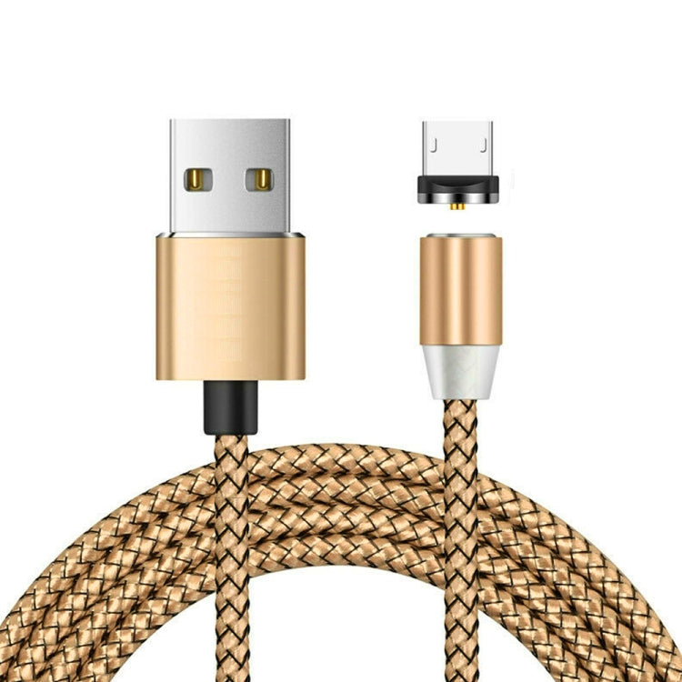 Magnetisches USB-auf-Micro-USB-Metallanschluss-Datenkabel aus Nylon, zweifarbig geflochten, Kabellänge: 1 m, Micro USB