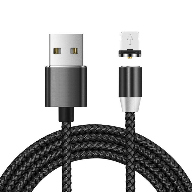 USB zu 8-Pin magnetischer Metallstecker Nylon zweifarbig geflochtenes magnetisches Datenkabel, Kabellänge: 1m, 8-Pin
