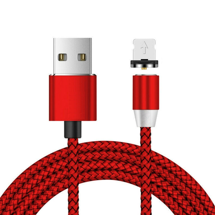 USB zu 8-Pin magnetischer Metallstecker Nylon zweifarbig geflochtenes magnetisches Datenkabel, Kabellänge: 1m, 8-Pin