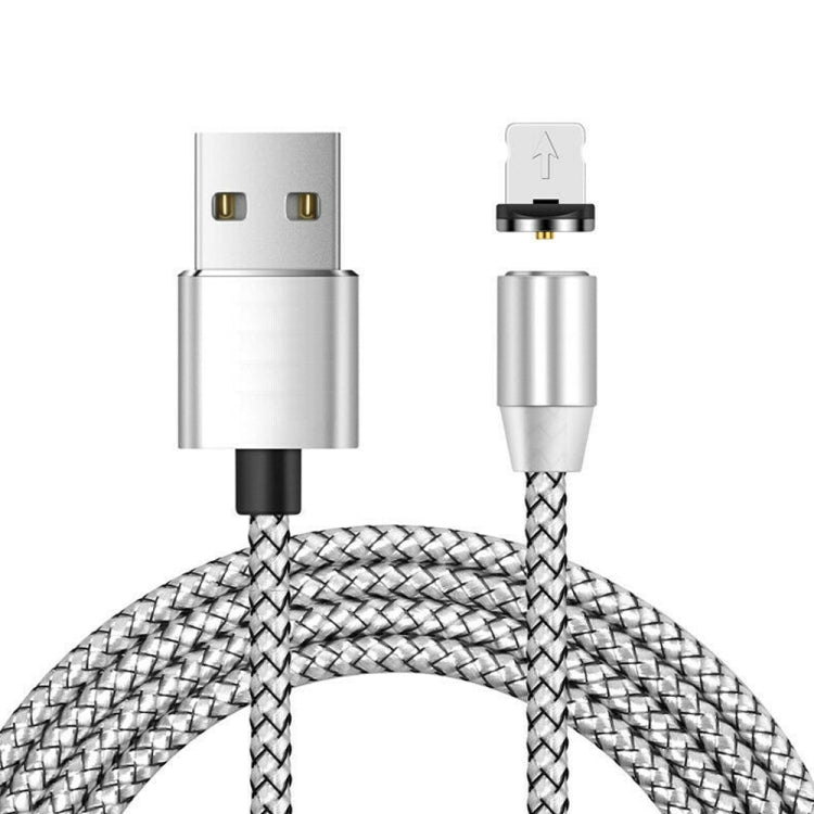 USB zu 8-Pin magnetischer Metallstecker Nylon zweifarbig geflochtenes magnetisches Datenkabel, Kabellänge: 1m, 8-Pin