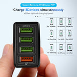 2-in-1 USB-auf-USB-C-/Type-C-Datenkabel + 30W QC 3.0 4 USB-Schnittstellen Universal-Schnellladegerät für Mobiltelefone und Tablets Reise-Ladegerät-Set, US-Stecker, USB-C-/Type-C-Set US-Stecker