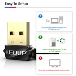 EDUP EP-AC1651 USB WIFI Adapter 650Mbps Dualband 5G/2,4GHz Externe WLAN-Karte Wifi Dongle Empfänger für Laptop Windows MacOS