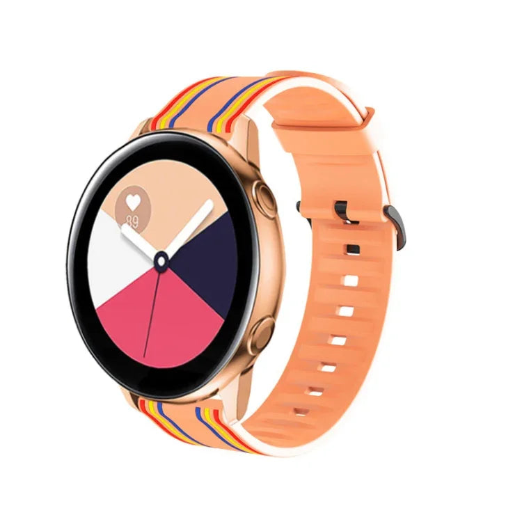 20-mm-Silikonarmband mit Streifenmuster für Huami Amazfit GTS / Samsung Galaxy Watch Active 2 / Huawei Watch GT2 42 mm