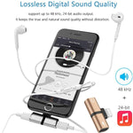 Zs-18182 2 Stück 2-in-1 8-Pin Stecker zu 8-Pin Lade- + 8-Pin Audio Buchse Ohrhörer Adapter, Unterstützt Anruf- & Lautstärkeregelung, Kompatibel mit IOS 13 System
