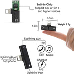 Zs-18182 2 Stück 2-in-1 8-Pin Stecker zu 8-Pin Lade- + 8-Pin Audio Buchse Ohrhörer Adapter, Unterstützt Anruf- & Lautstärkeregelung, Kompatibel mit IOS 13 System