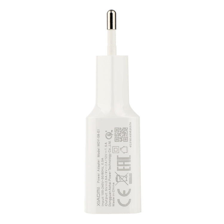 Original Xiaomi MDY-08-EI 18W Typ-C / USB-C Schnelllade-Ladegerät, EU Stecker, MDY-08-EI
