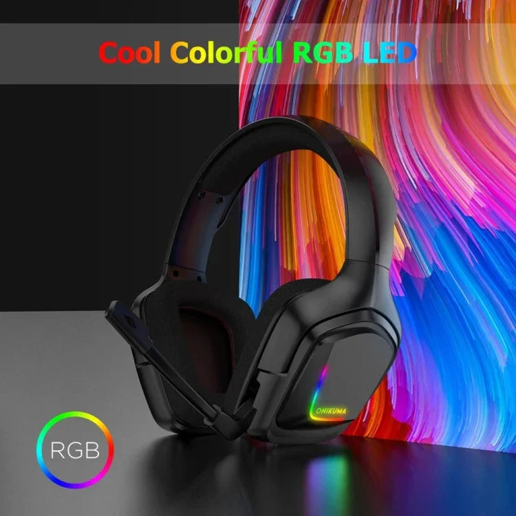 ONIKUMA K20 PS4 Headset Stereo Gaming Headset mit Mikrofon/LED-Licht für XBox One/Laptop Tablet