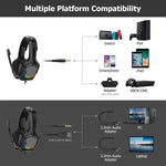 ONIKUMA K20 PS4 Headset Stereo Gaming Headset mit Mikrofon/LED-Licht für XBox One/Laptop Tablet