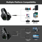 ONIKUMA K20 PS4 Surround Sound Bass PC Gamer Kopfhörer mit Mikrofon, RGB Licht