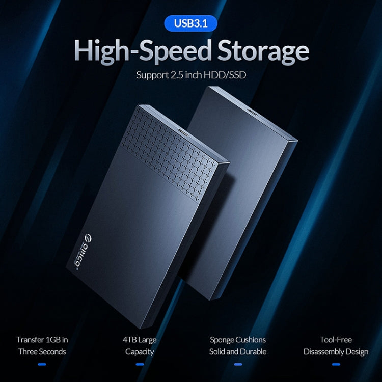 ORICO 2526C3 2,5 Zoll USB-C / Typ-C Tragbares Festplattengehäuse