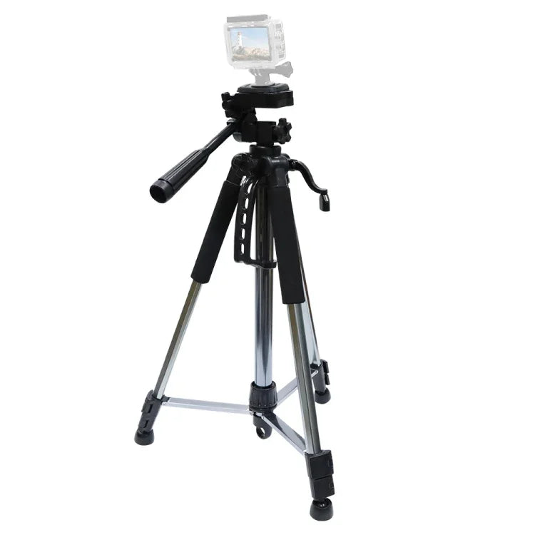 L-1200 Kamerastativ Live-Übertragungshalterung für Mobiltelefone, Kameras, Projektoren 55-148 cm Universal verstellbares Stativ (Silber), L-1200