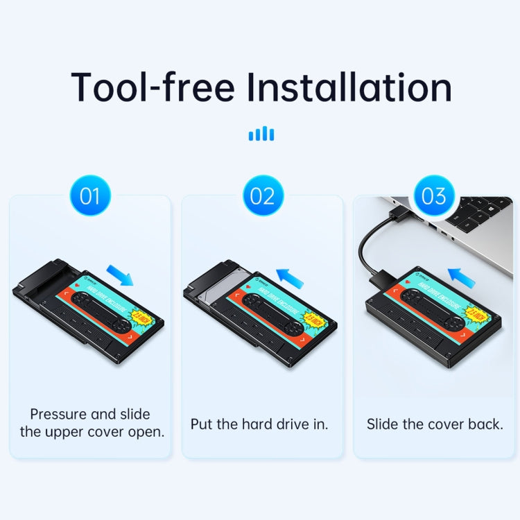 ORICO 2580U3 2,5 Zoll USB 3.0 SATA Festplattengehäuse Klassische mobile Festplattenbox, 2580U3