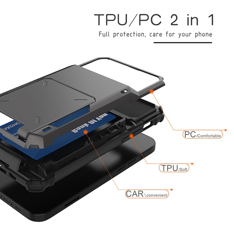 For iPhone 12 Pro / 12 Max Scratch-Resistant Shockproof Heavy Duty Rugged Armor Protective Case with Card Solt, For iPhone 12 / 12 Pro