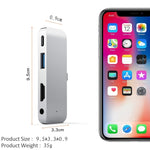 4 in 1 Type-C / USB-C zu HDMI + AUX + USB + PD Type-C / USB-C HUB Adapter Multifunktions-HD-Dock