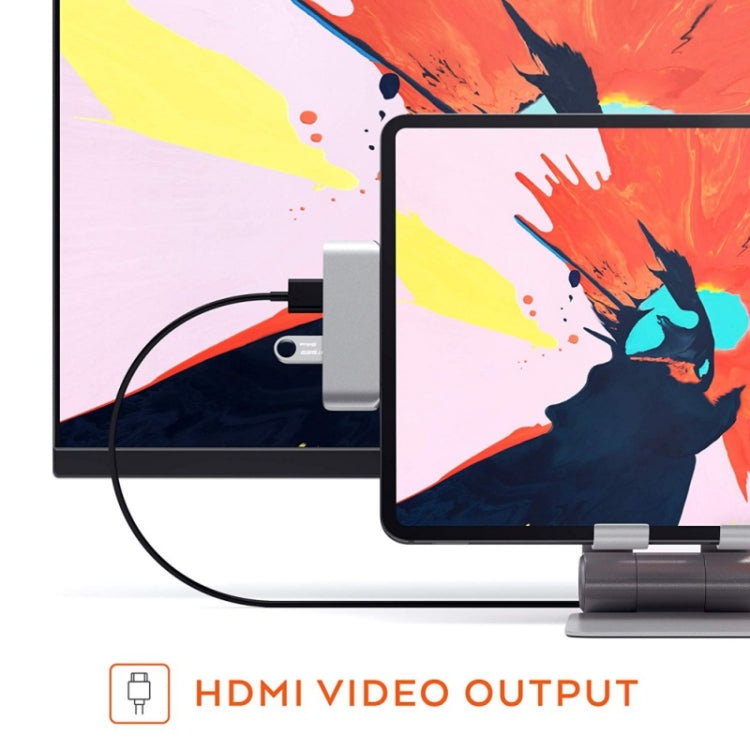 4 in 1 Type-C / USB-C zu HDMI + AUX + USB + PD Type-C / USB-C HUB Adapter Multifunktions-HD-Dock