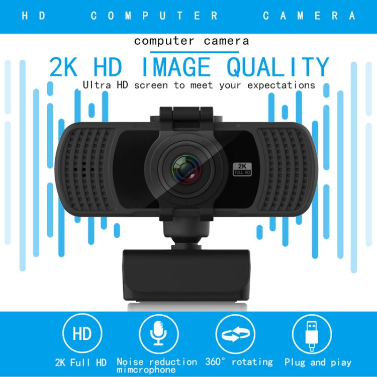 Richwell PC-06 Mini 360 Grad drehbare 4,0 MP HD Autofokus PC-Webcam mit Geräuschreduzierendem Mikrofon