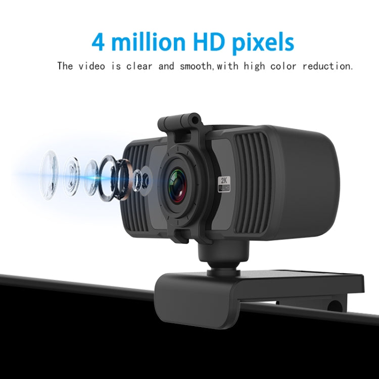Richwell PC-06 Mini 360 Grad drehbare 4,0 MP HD Autofokus PC-Webcam mit Geräuschreduzierendem Mikrofon