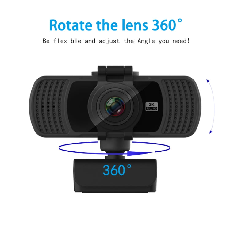 Richwell PC-06 Mini 360 Grad drehbare 4,0 MP HD Autofokus PC-Webcam mit Geräuschreduzierendem Mikrofon