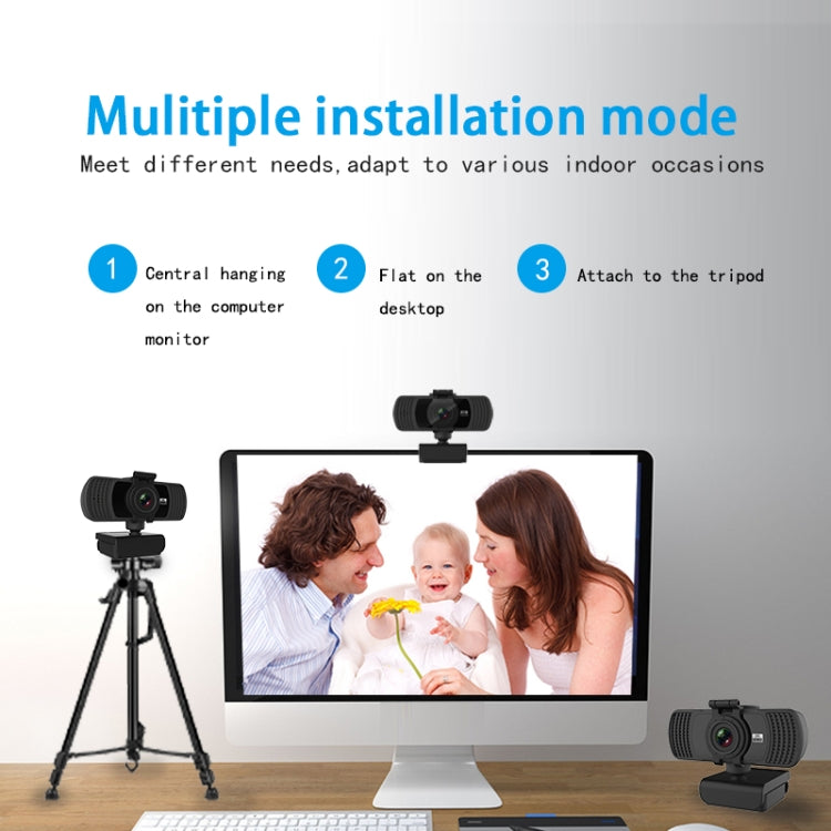 Richwell PC-06 Mini 360 Grad drehbare 4,0 MP HD Autofokus PC-Webcam mit Geräuschreduzierendem Mikrofon