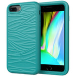 For iPhone SE（2020） Wave Pattern 3 in 1 Silicone+PC Shockproof Protective Case