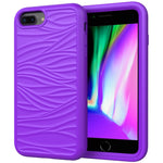 For iPhone SE（2020） Wave Pattern 3 in 1 Silicone+PC Shockproof Protective Case