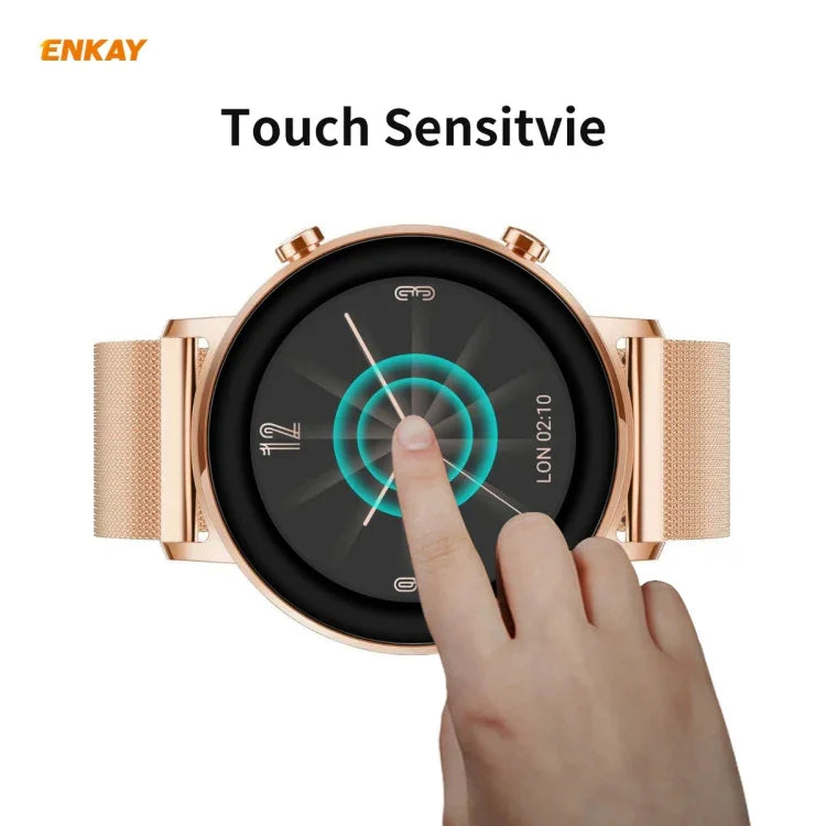 2 STÜCK ENKAY Hat-Prince 3D Vollbild Soft PC Edge + PMMA HD Displayschutzfolie, für Huawei Watch GT 2 42mm, für Samsung Galaxy Active 2 40mm, für Samsung Galaxy Active 2 44mm, für Xiaomi Mi Band 4, für Fitbit Versa 2