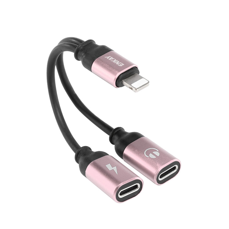 ENKAY ENK-AT104 8-Pin-zu-Dual-8-Pin Lade- und Musikhör-Adapter aus Aluminiumlegierung