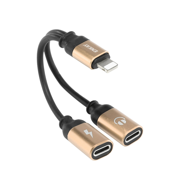 ENKAY ENK-AT104 8-Pin-zu-Dual-8-Pin Lade- und Musikhör-Adapter aus Aluminiumlegierung