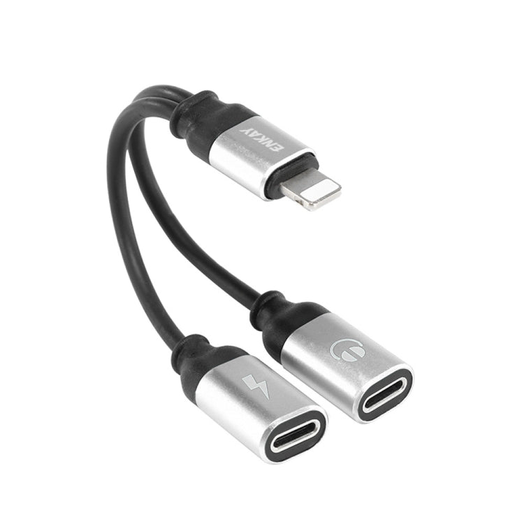 ENKAY ENK-AT104 8-Pin-zu-Dual-8-Pin Lade- und Musikhör-Adapter aus Aluminiumlegierung