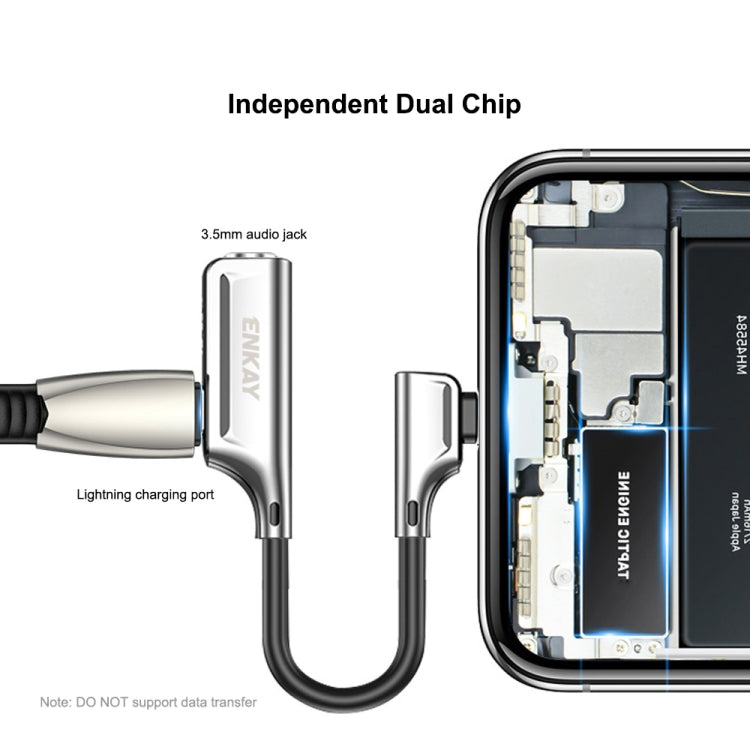 ENKAY ENK-AT103 8-Pin zu 3,5mm Audio & 8-Pin Lade Schnittstellen Konverter Zinklegierung Adapter, 3,5mm Audio & 8-Pin Ladeanschluss