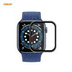 ENKAY Hat-Prince 0,2 mm 9H Oberflächenhärte 3D-explosionsgeschützte Aluminiumlegierungskante Vollbild-Displayschutzfolie aus gehärtetem Glas, für Apple Watch 6/5/4/SE 40 mm und 44 mm