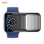 10 Stück ENKAY Hat-Prince 0,2 mm 9H Oberflächenhärte 3D-explosionsgeschützte Vollbild-Displayschutzfolie aus gehärtetem Glas mit Aluminiumlegierungsrand, für Apple Watch 6/5/4/SE 40 mm und Apple Watch 6/5/4/SE 44 mm