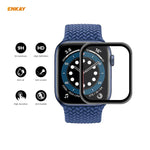 10 Stück ENKAY Hat-Prince 0,2 mm 9H Oberflächenhärte 3D-explosionsgeschützte Vollbild-Displayschutzfolie aus gehärtetem Glas mit Aluminiumlegierungsrand, für Apple Watch 6/5/4/SE 40 mm und Apple Watch 6/5/4/SE 44 mm