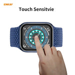 10 Stück ENKAY Hat-Prince 0,2 mm 9H Oberflächenhärte 3D-explosionsgeschützte Vollbild-Displayschutzfolie aus gehärtetem Glas mit Aluminiumlegierungsrand, für Apple Watch 6/5/4/SE 40 mm und Apple Watch 6/5/4/SE 44 mm