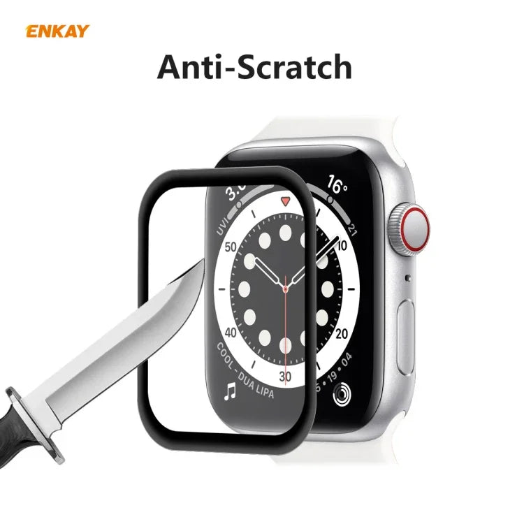 2 PCS For Apple Watch Series 6/5/4/SE 44mm ENKAY Hat-Prince 3D Full Screen PET Curved Hot Bending HD Screen Protector Film, For Apple Watch Series 6/5/4/SE 44mm