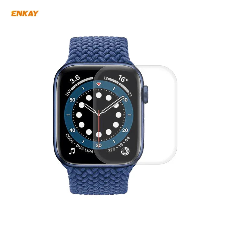 ENKAY Hat-Prince 3D Vollbild-PET-Displayschutzfolie, gebogen, heißbiegebar, HD-Qualität für Apple Watch Series 6/5/4/SE (44 mm)