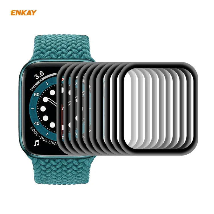10 Stück ENKAY Hat-Prince 3D Vollbild-Displayschutzfolie aus weichem PC-Rand + PMMA HD, für Apple Watch 6/5/4/SE 44 mm und 40 mm